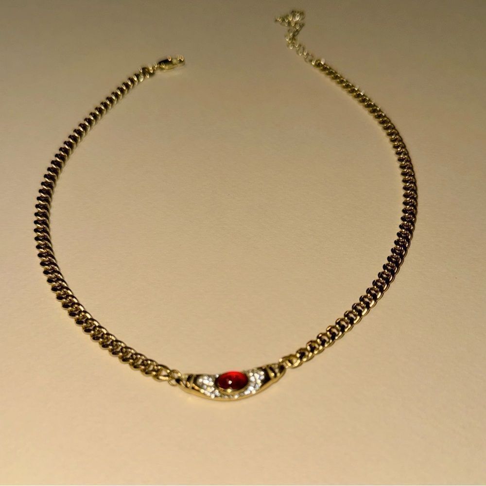 Vintage red diamond necklace N995 - Picture 6 of 8